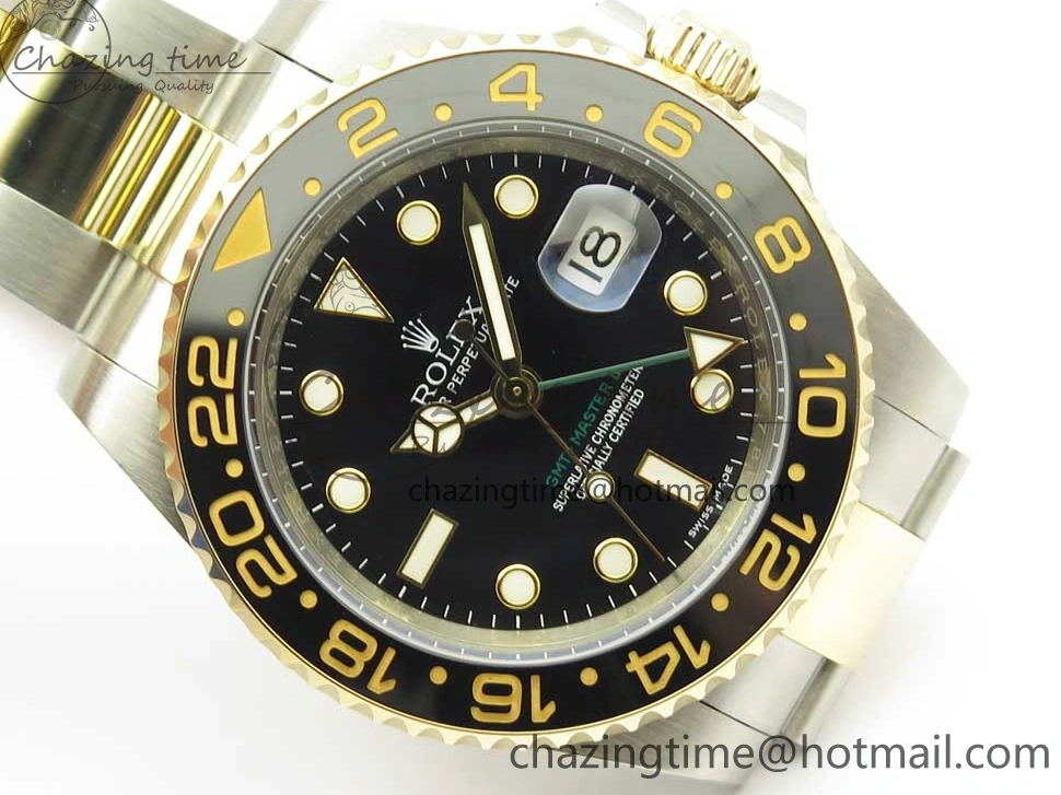 1219 Tailored GMT-Master II 116713 LN Black Ceramic Thick YG Wrapped 904L Steel 1:1 Noob Best Edition A3187 (Correct Hand Stack) 3304